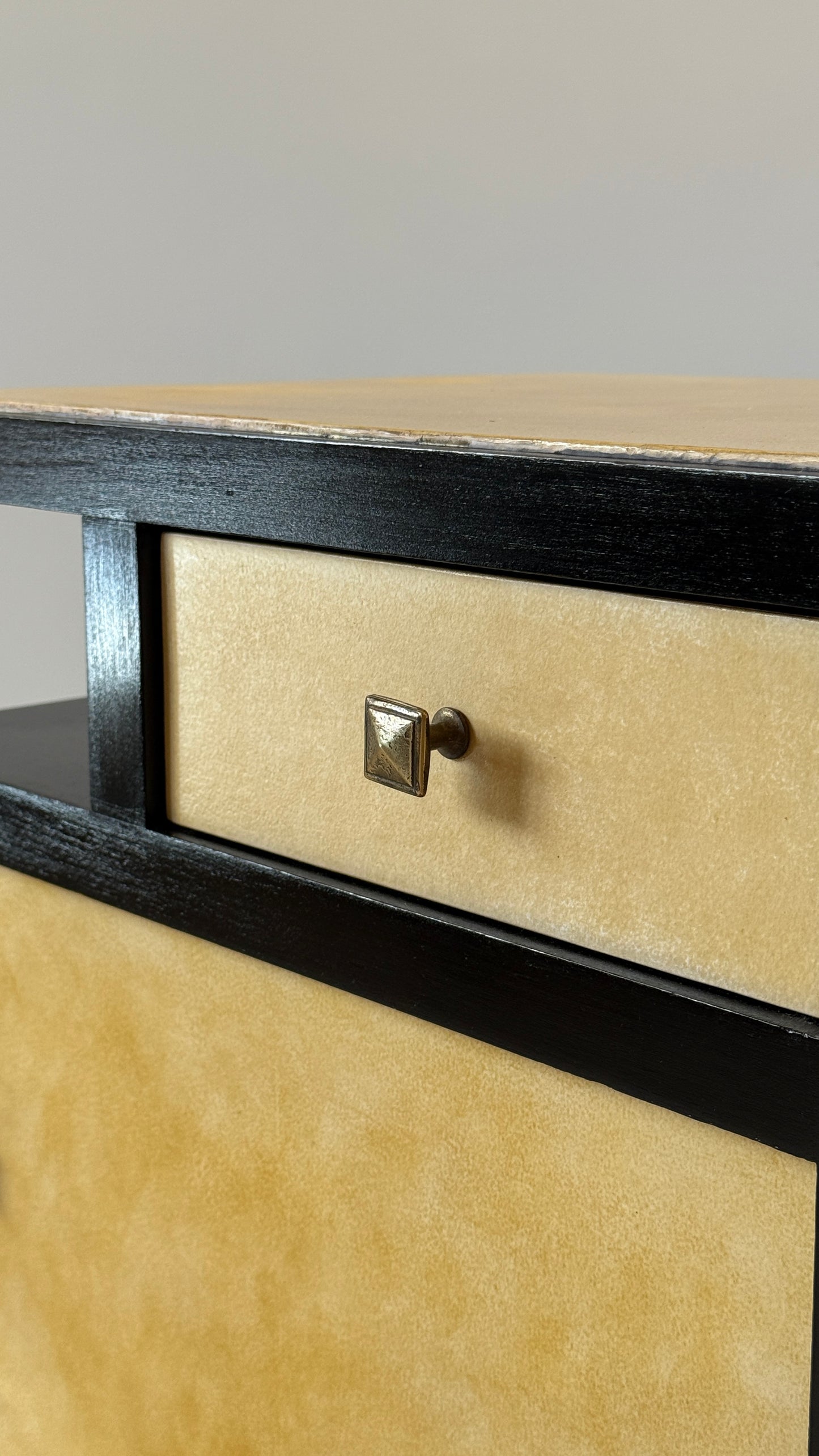 Italian Art Deco Parchment Bedside Tables, 1930s–40s