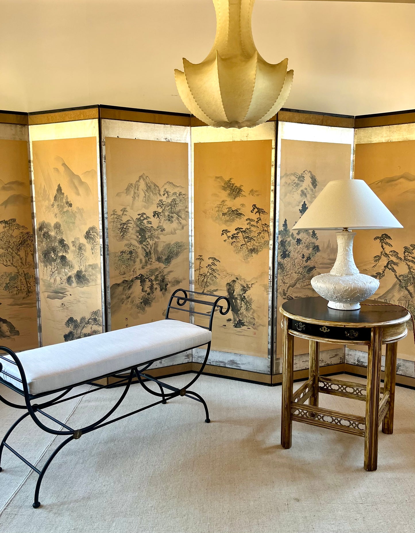 Monumental Japanese Six-Fold Byōbu Screen, Late Edo to Early Meiji Period