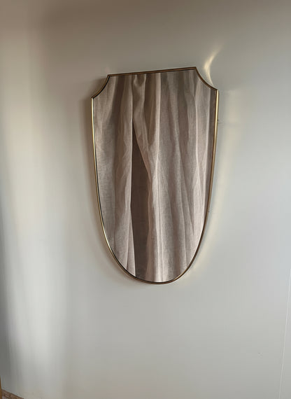 Mid-century Italian Brass Shield Mirror