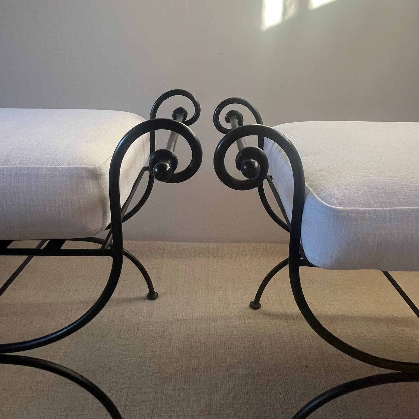 Large Pair of Italian Curule Stools, c.1950