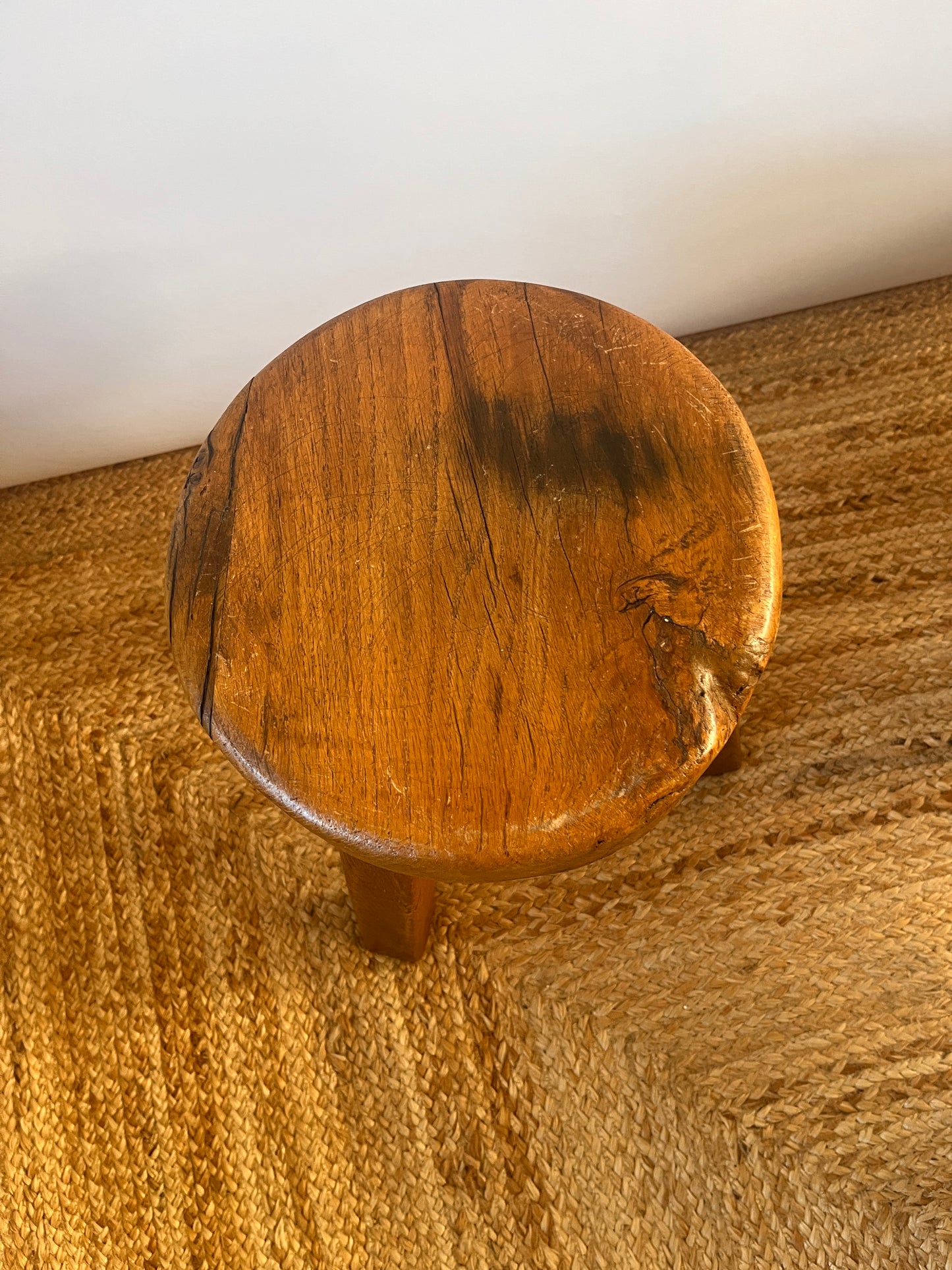 Artisanal French Oak Hock Stool