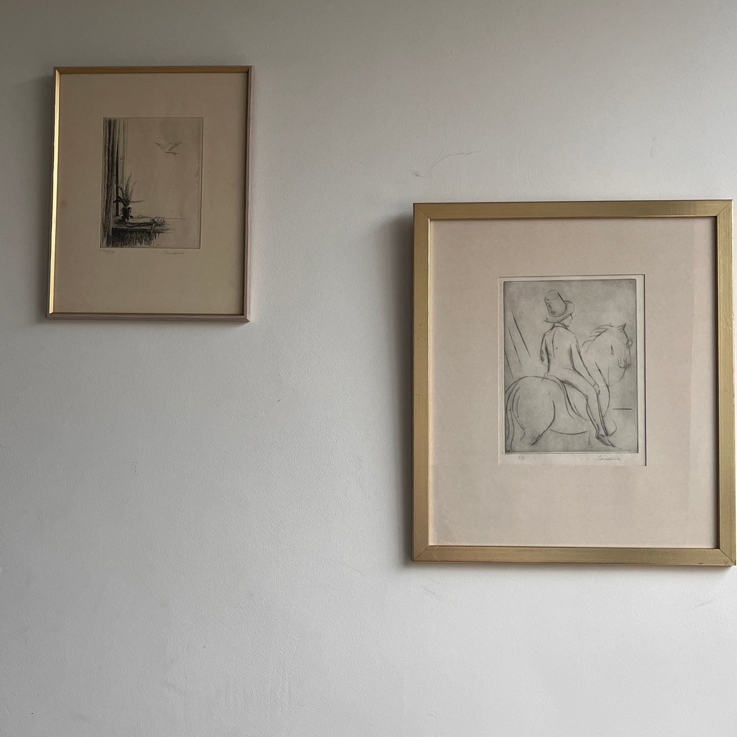 Swedish Etching "Rider" by Börje Sandelin (1926–1970)
