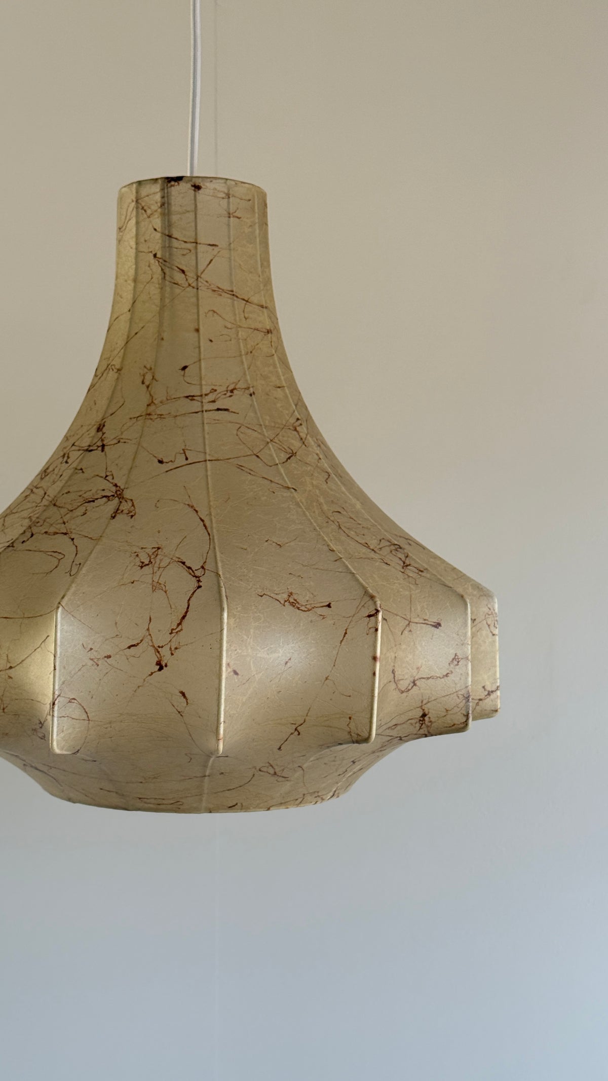 Italian Mid-Century Marbled Cocoon Pendant Lamp, Castiglioni, c.1960s