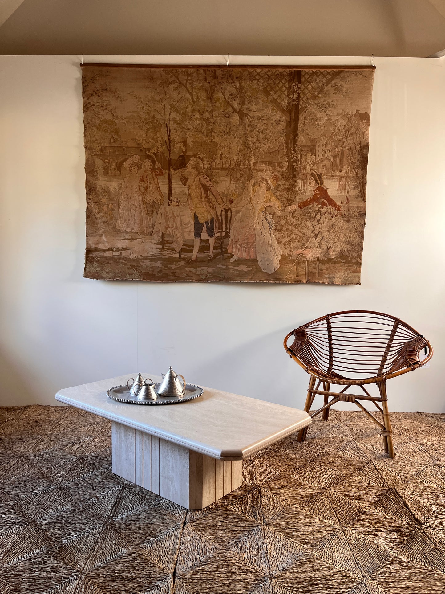 Italian Travertine Coffee Table, 1970s