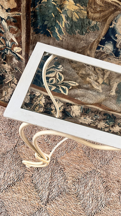 Bespoke French Wrought Iron Console Table with Glass Top