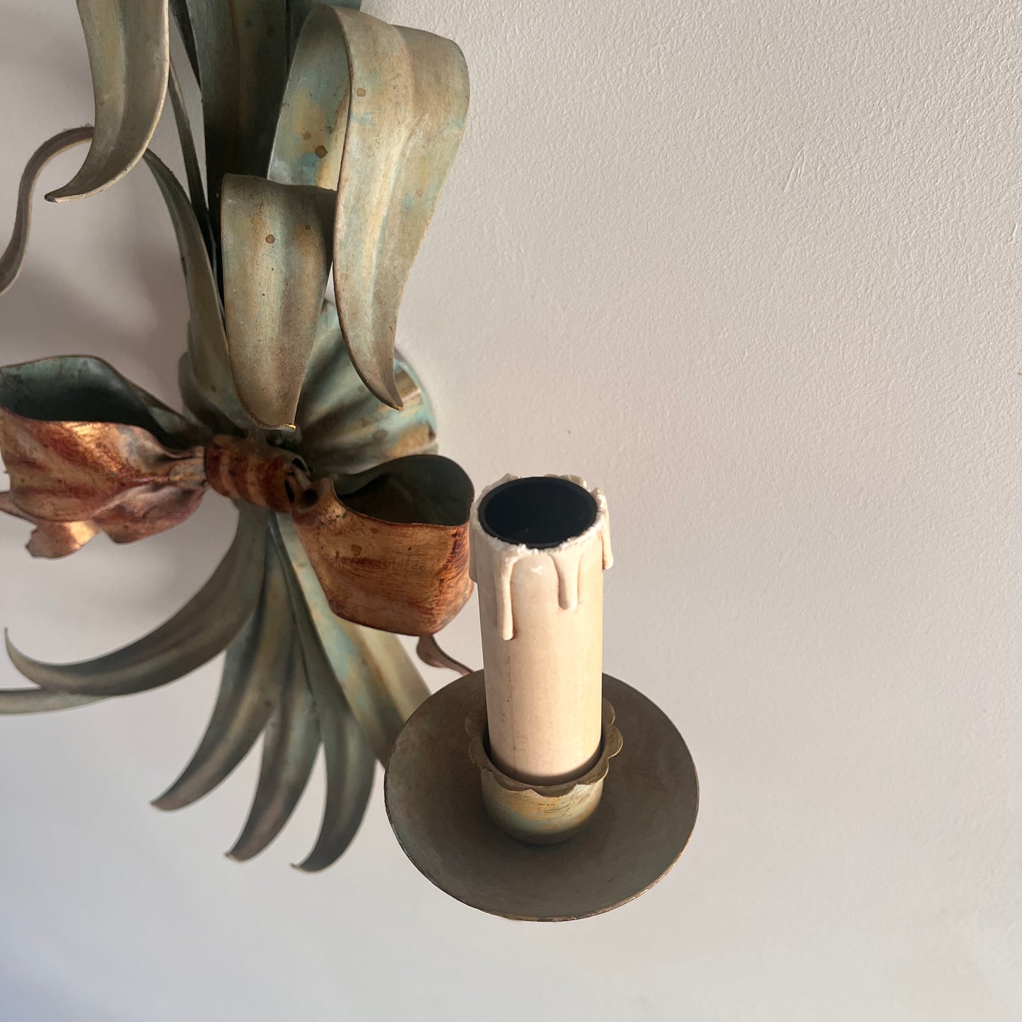 Large Mid-Century French Toleware Sconces (Pair)