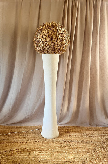 Vintage Plaster Floor Lamp With Coconut Shade