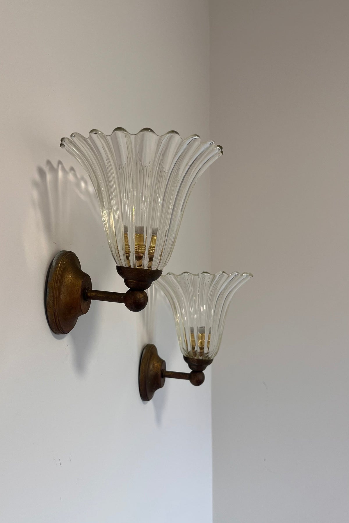 Pair of Mid-Century Italian Murano Wall Lights
