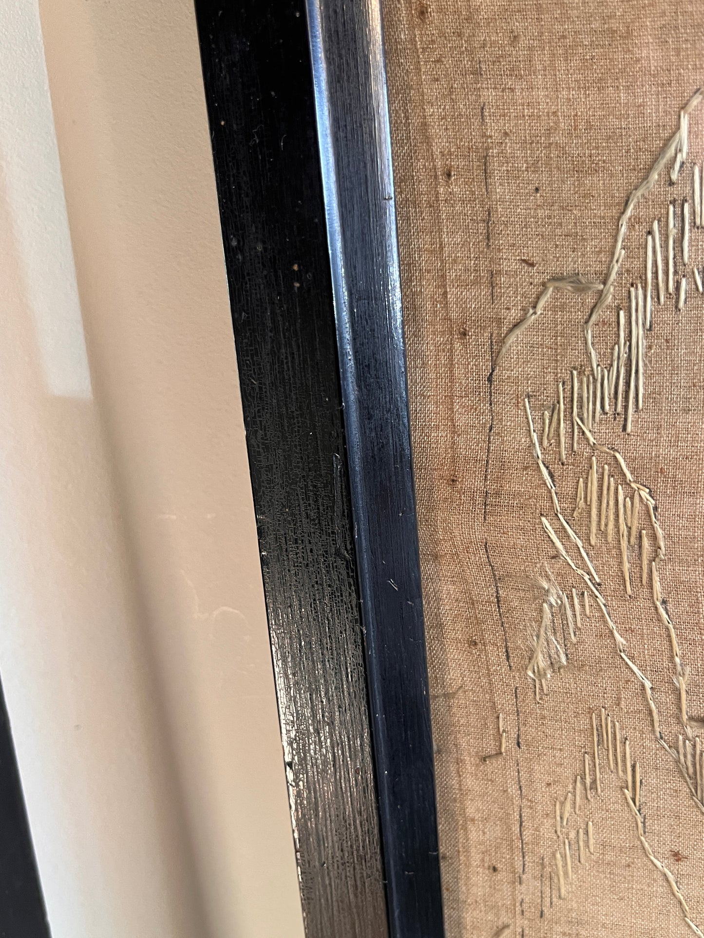 ON HOLD Pair of Early 20th Century Chinoiserie Silk Embroidered Linen Panels. Signed & Dated