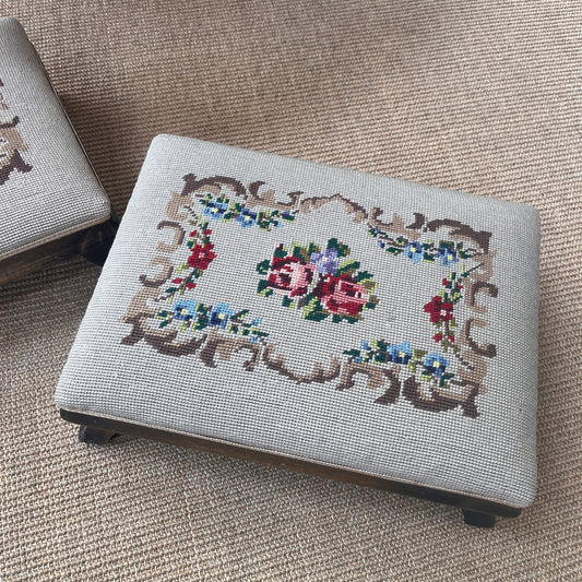 Early 20th Century Swedish Embroidered Stool