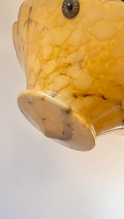 Vintage Swedish Marbled Glass Pendant Light c.1940s