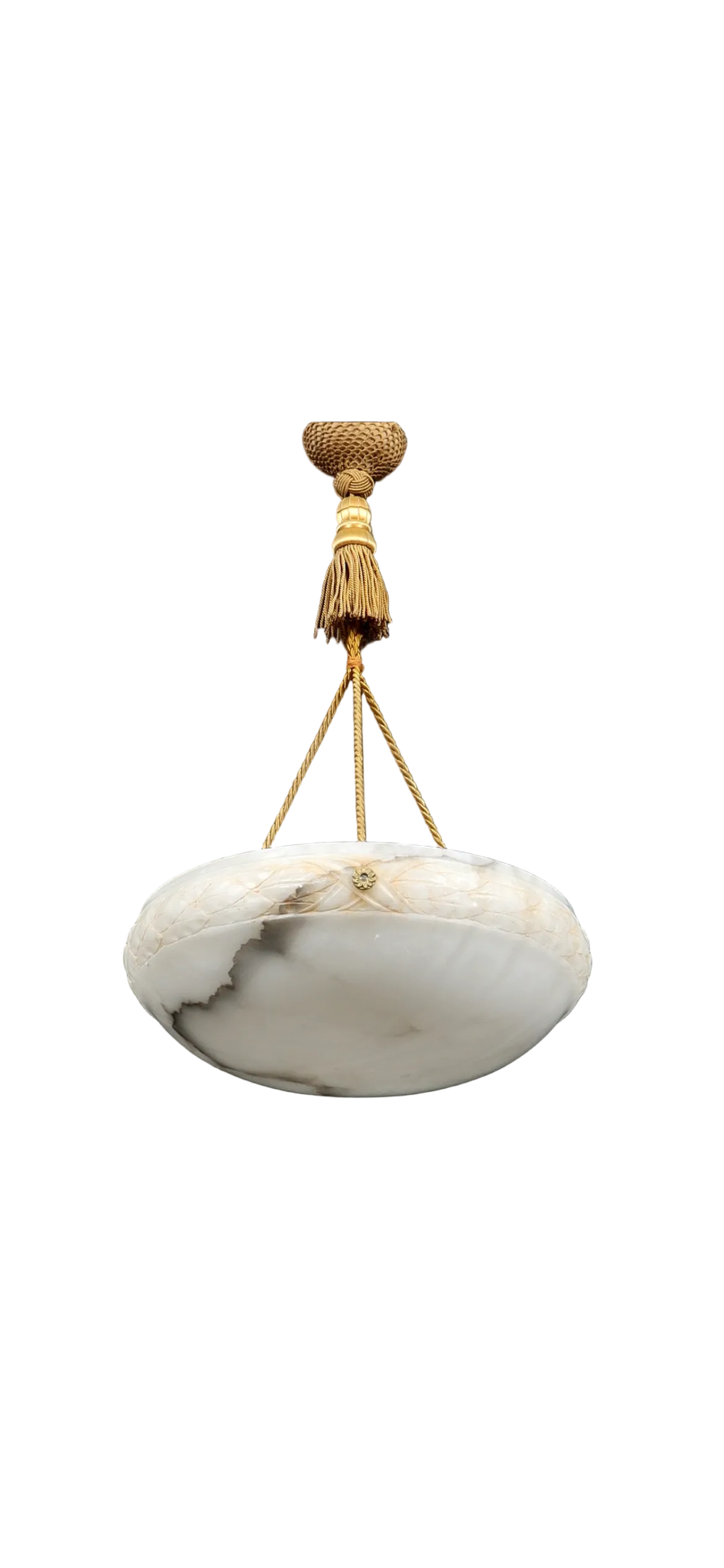 Large Swedish Alabaster Plafonnier, c.1950 — SOLD