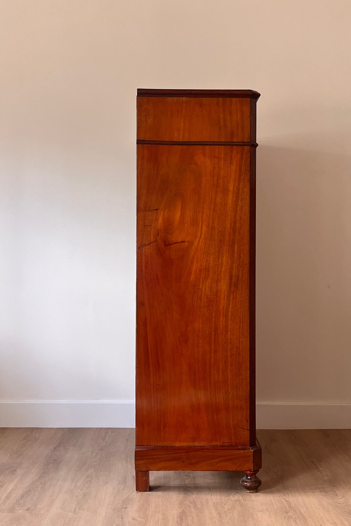 Biedermeier Flame Mahogany Tall Chest of Drawers