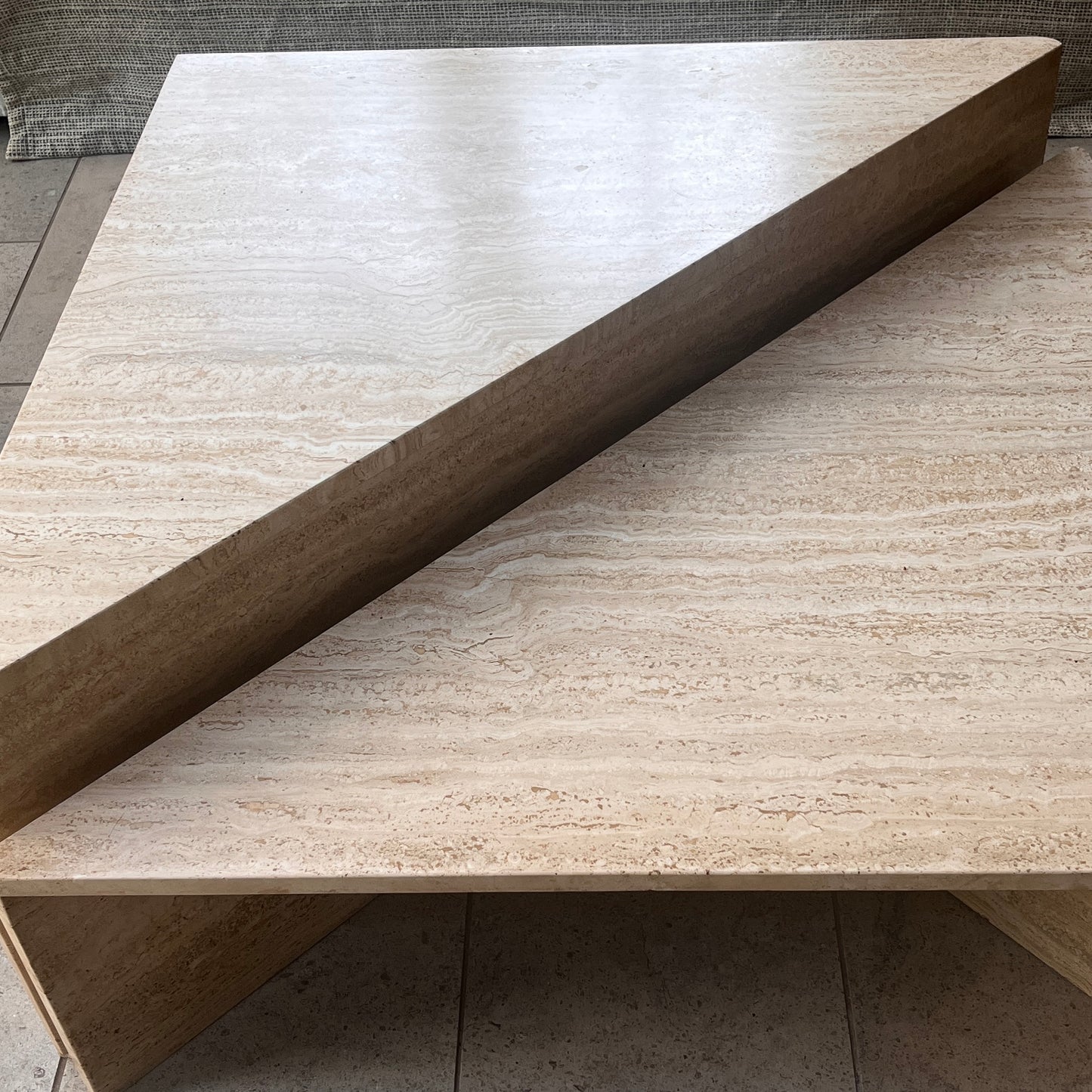 Italian Travertine Modular Table By UP&UP C 1970