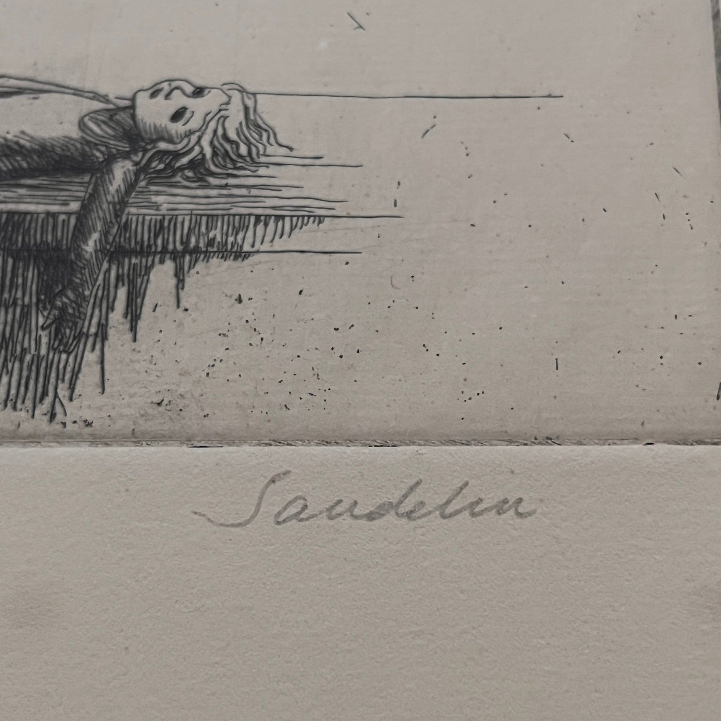 Swedish Etching "Doll on a Table" Börje Sandelin (1926–1970)