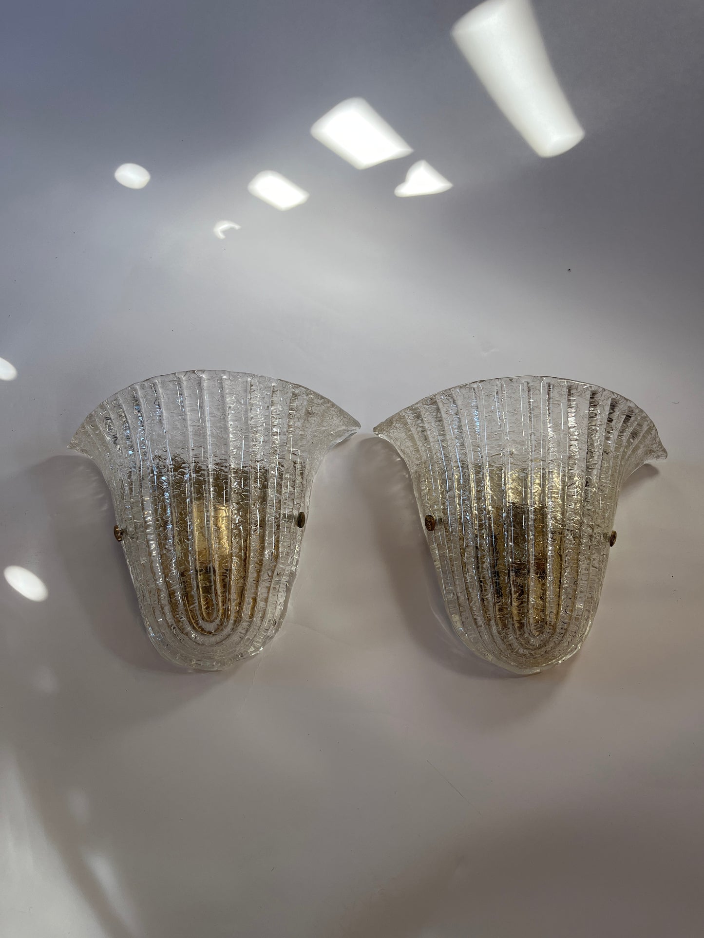 Barovier Murano ‘Grangilia’ Glass Wall Lights – Pair