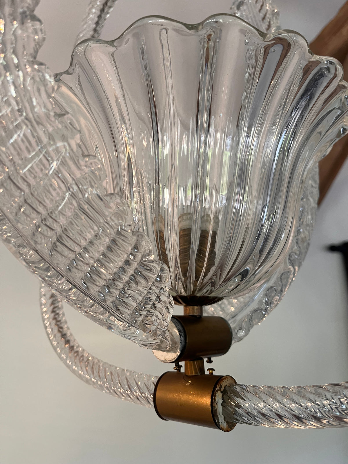 Murano Glass Pendant Light Attributed to Barovier & Toso, circa 1930–1950