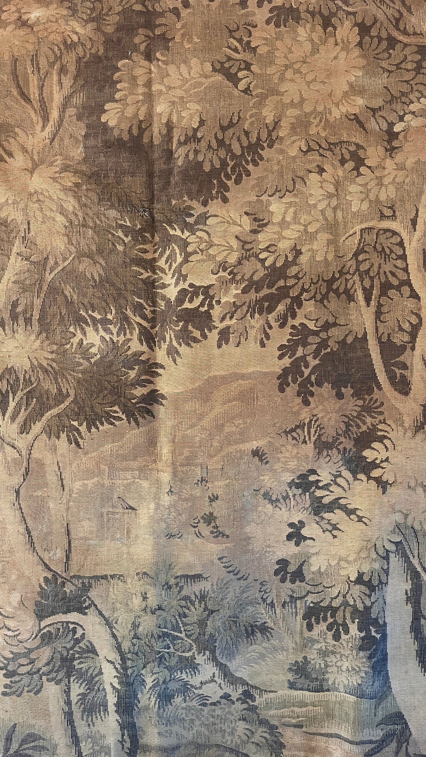 19th Century French Tapestry Panel, Pastoral Woodland Scene