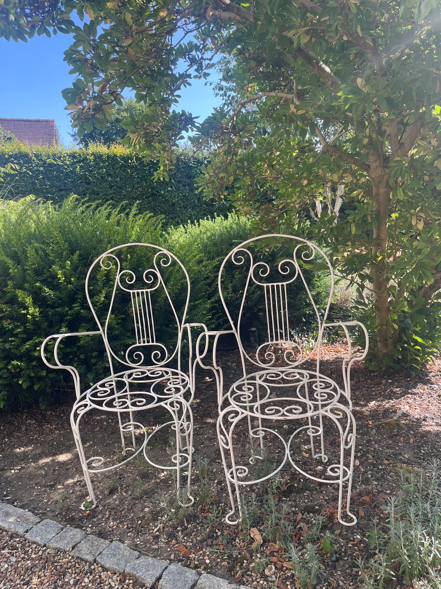 Set of Four Mid-Century Italian Wrought Iron Garden Chairs