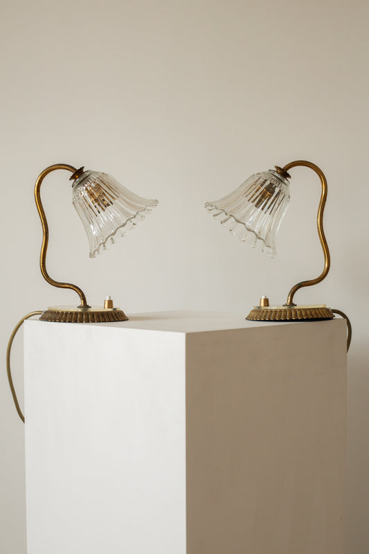 Pair of Murano Glass Wall Table Lamps