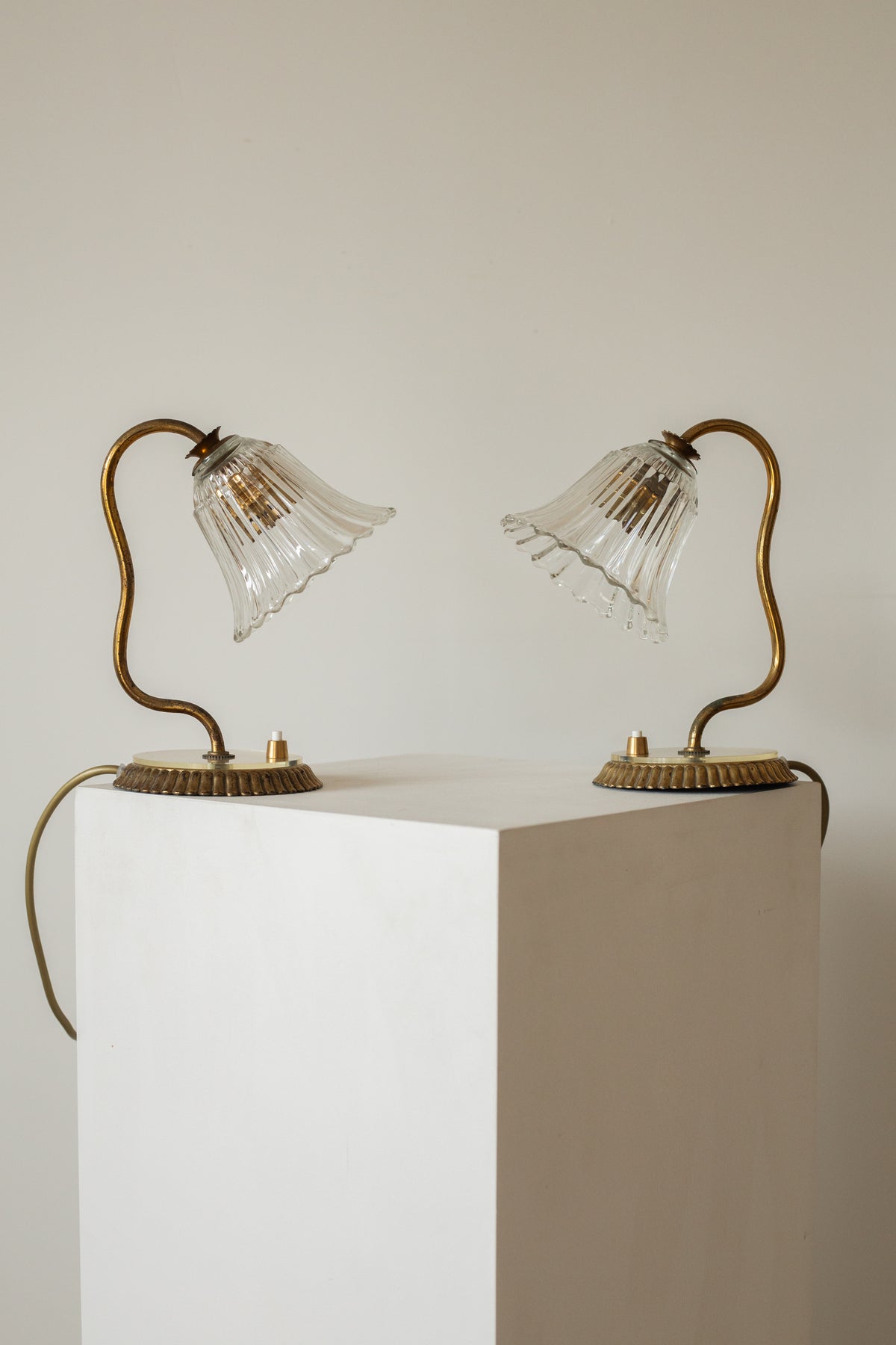 Pair of Murano Glass Wall Table Lamps