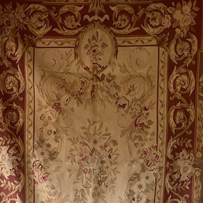 Late 19th Century Aubusson Tapestry with Floral Medallion