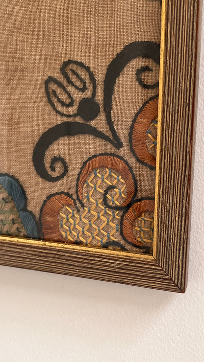 Framed 18th Century Swedish Embroidery