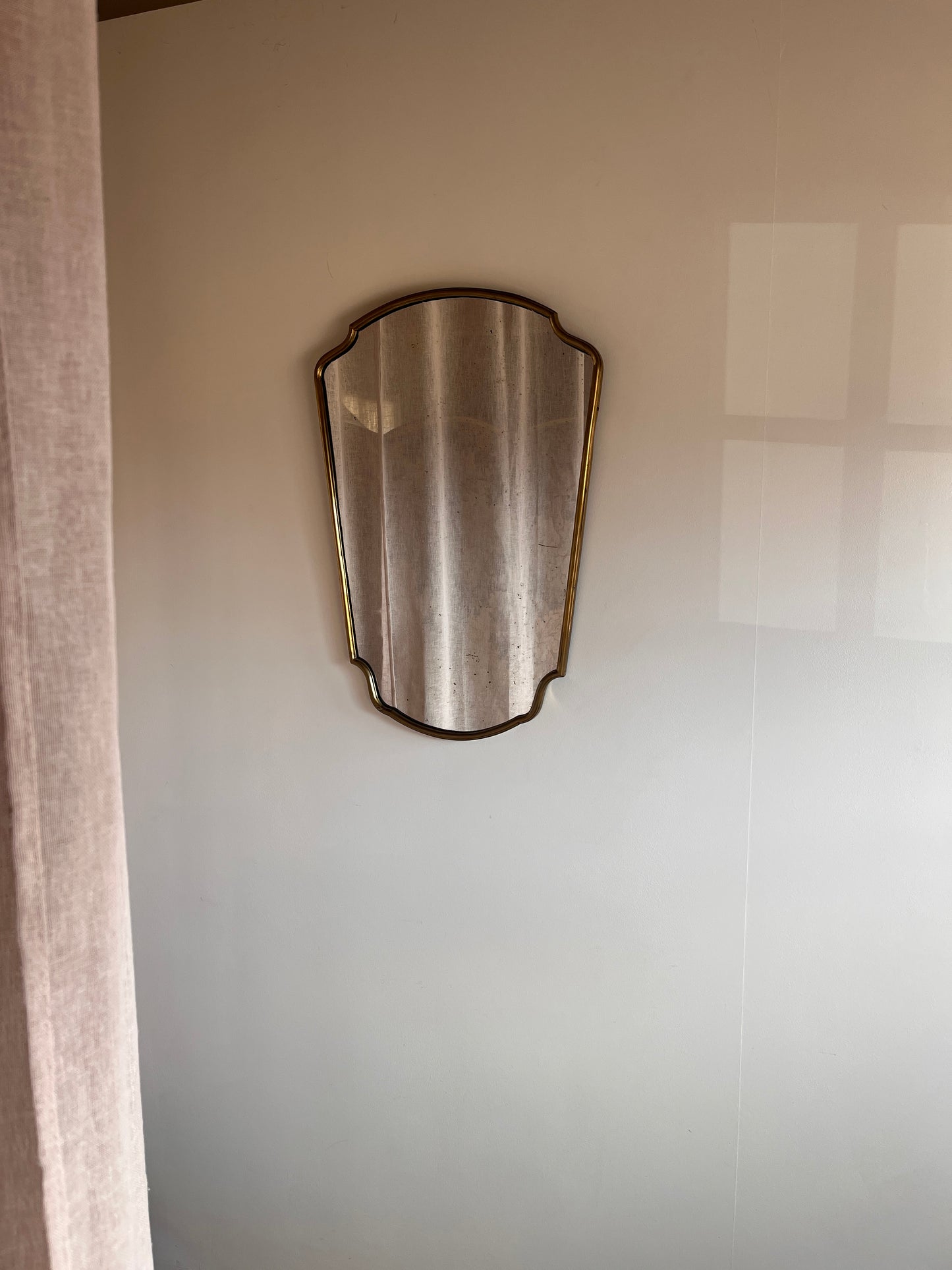 Mid-century Belgian Brass Mirror