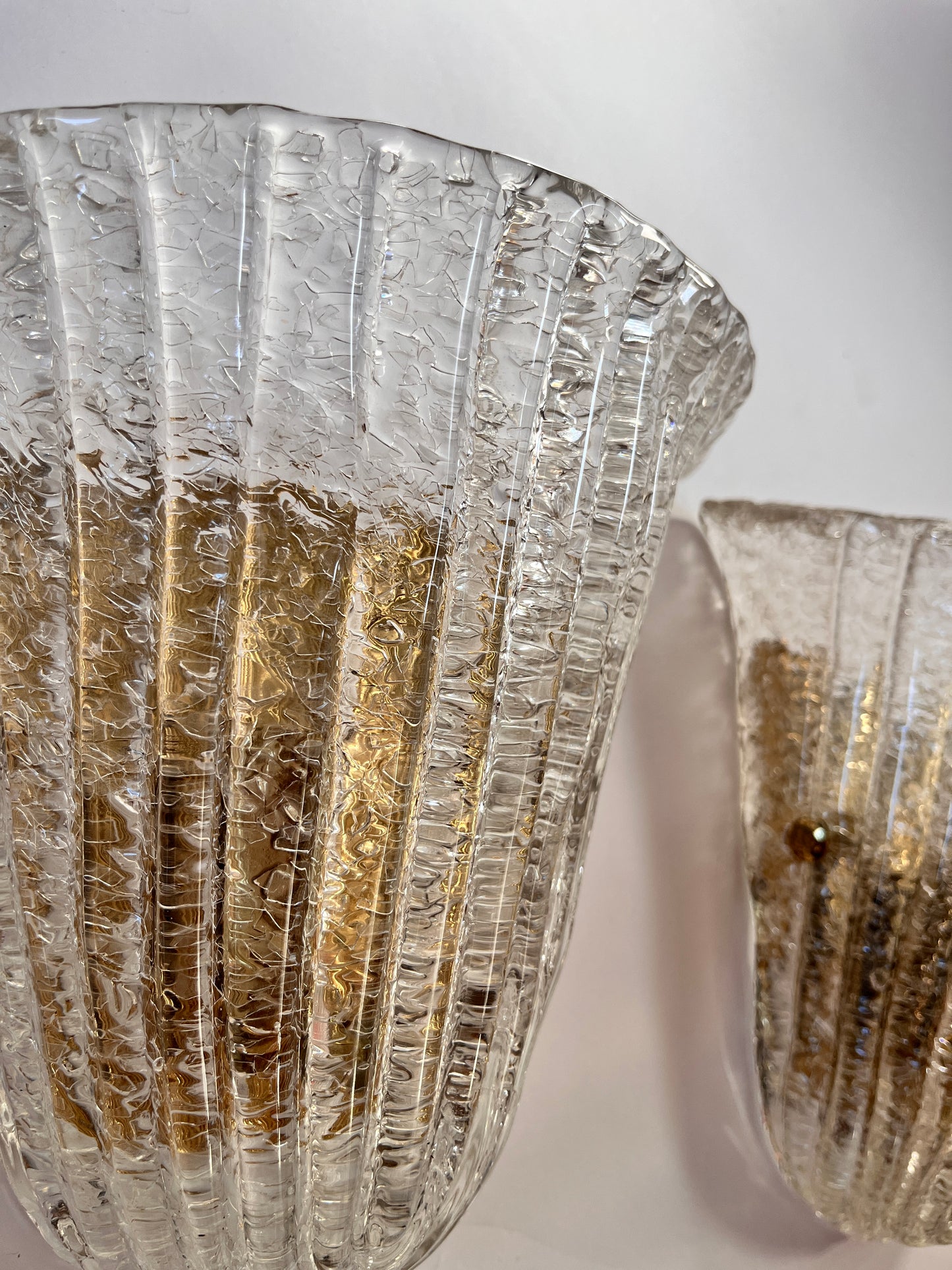 Barovier Murano ‘Grangilia’ Glass Wall Lights – Pair