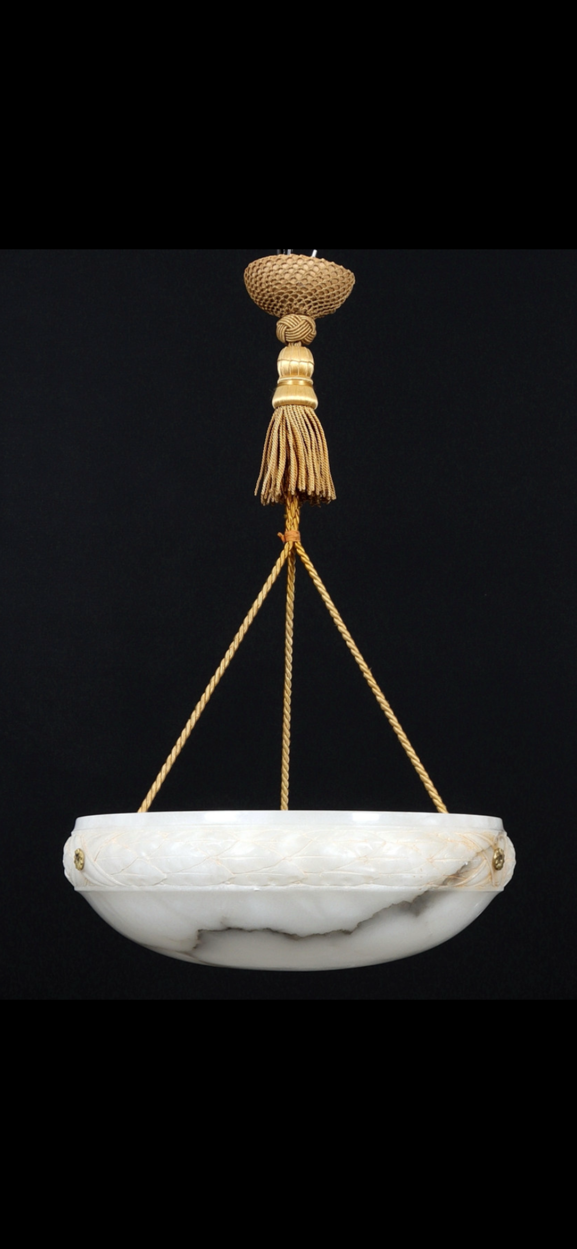 Large Swedish Alabaster Plafonnier, c.1950 — SOLD
