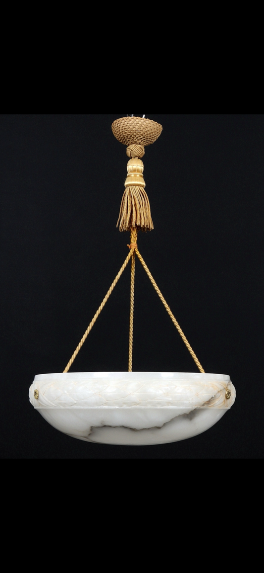 Large Swedish Alabaster Plafonnier, c.1950 — SOLD