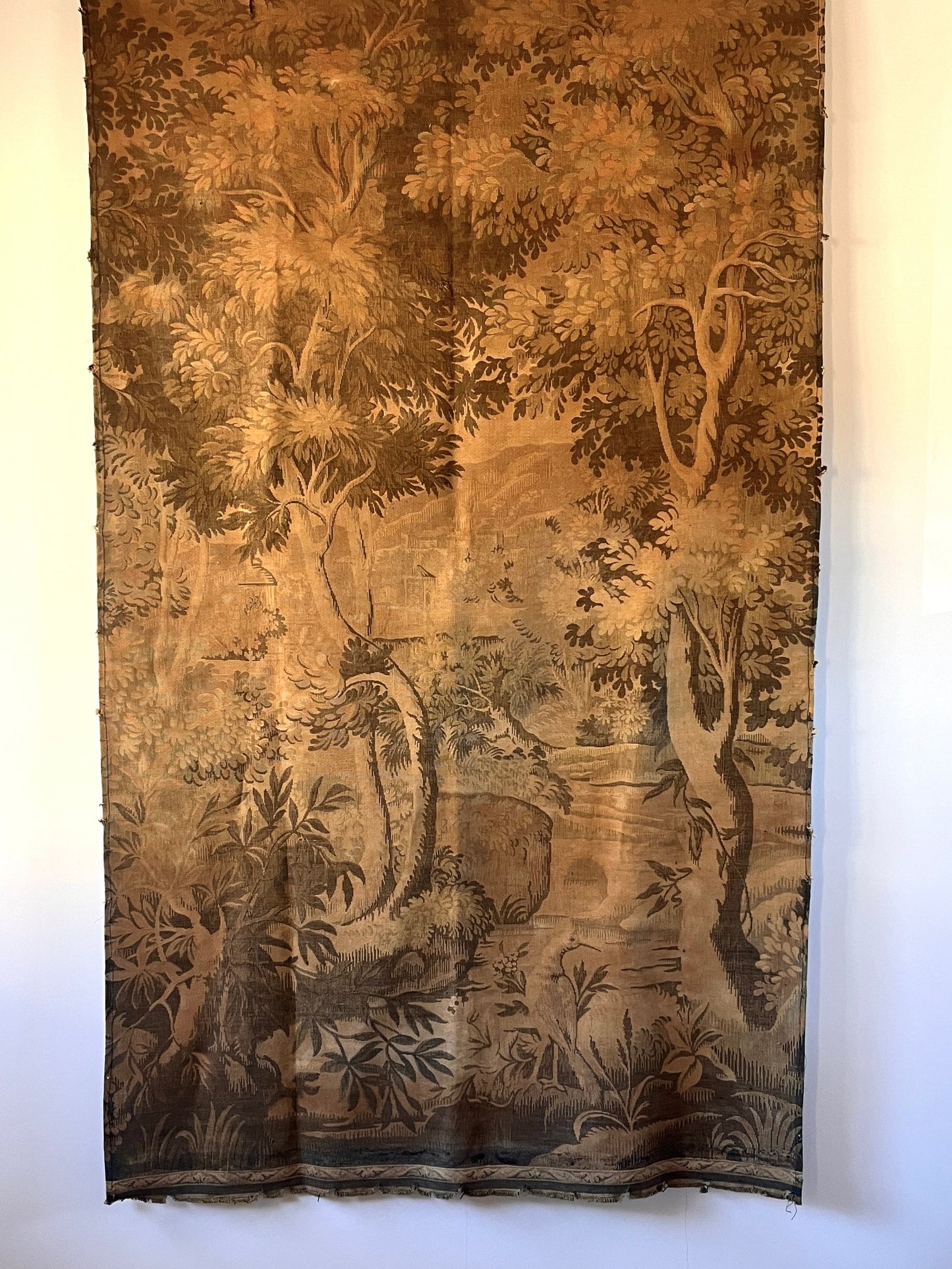 19th Century French Tapestry Panel, Pastoral Woodland Scene