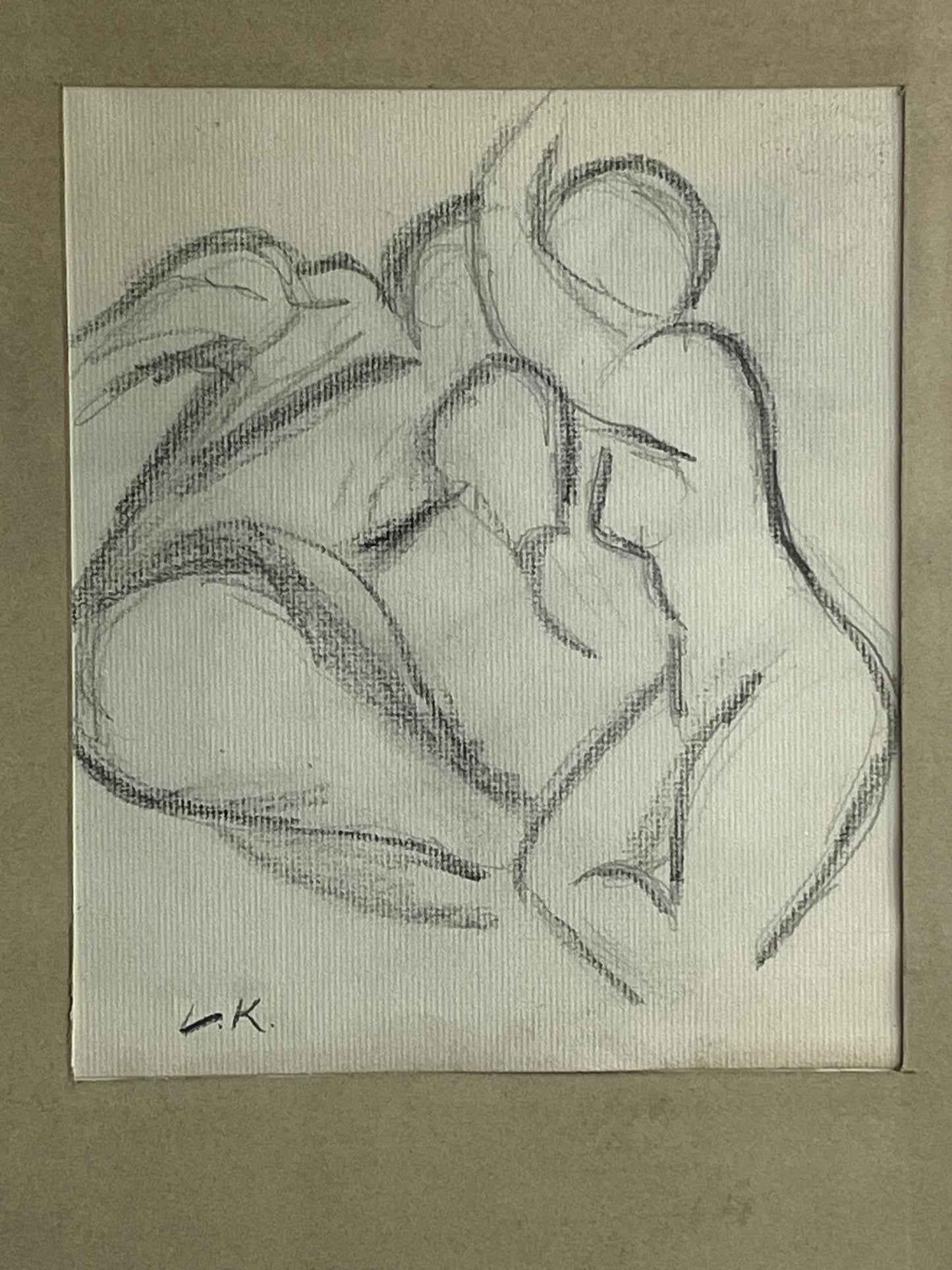 Charcoal Study of Intertwined Figures, Attributed to Dame Laura Knight (1877–1970)