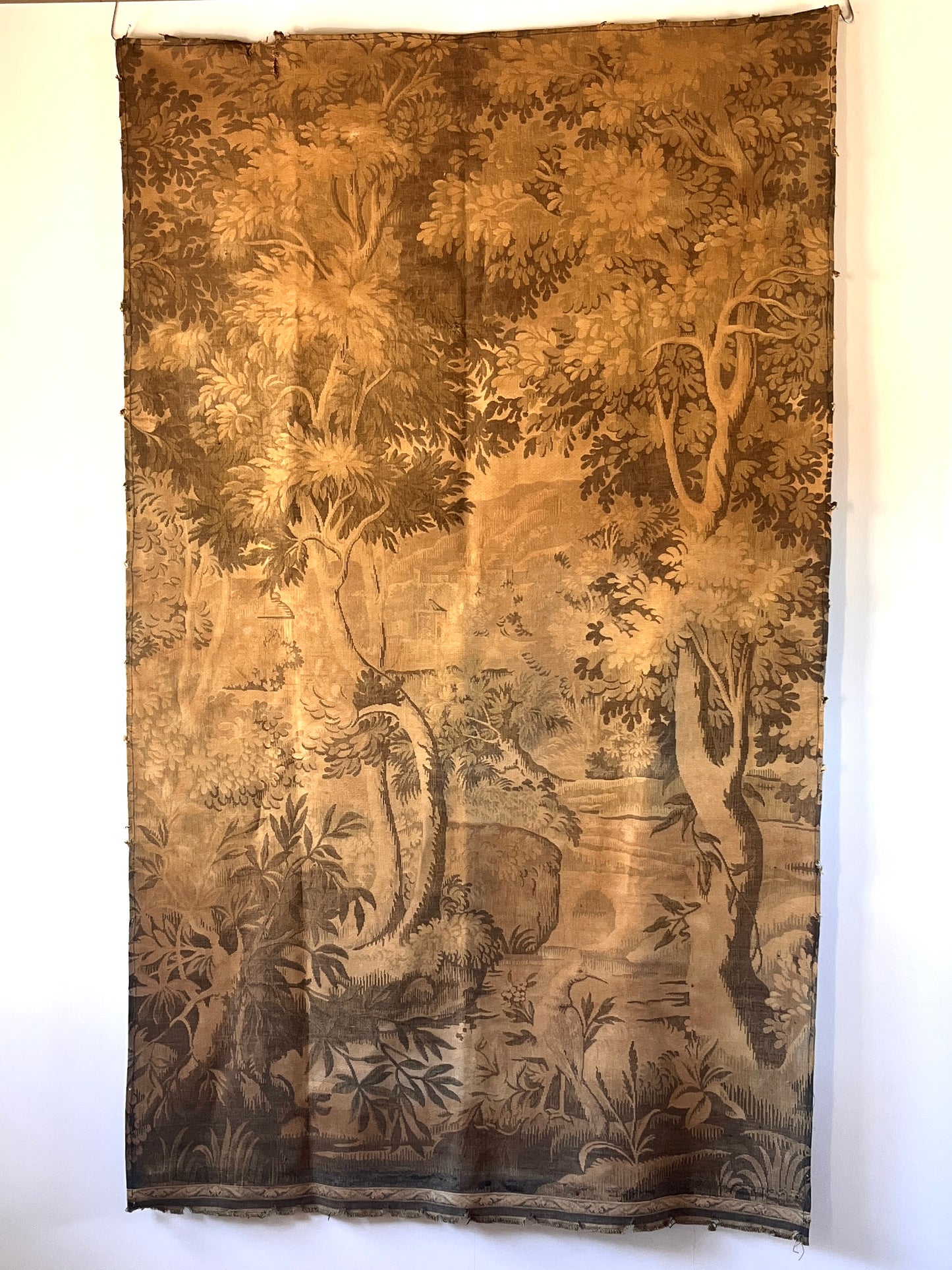 19th Century French Tapestry Panel, Pastoral Woodland Scene