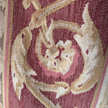 Late 19th Century Aubusson Tapestry with Floral Medallion