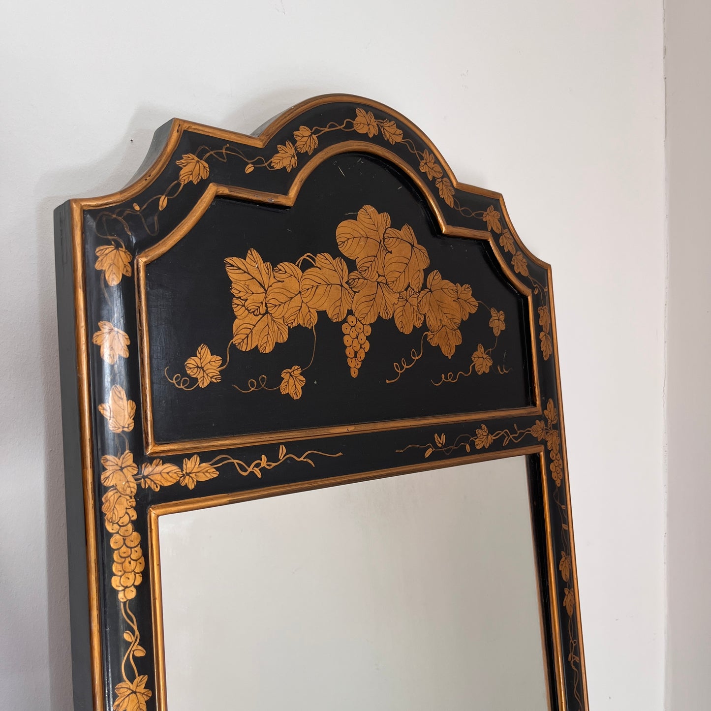 Chinoiserie Lacquered Wall Mirror on a neutral wall