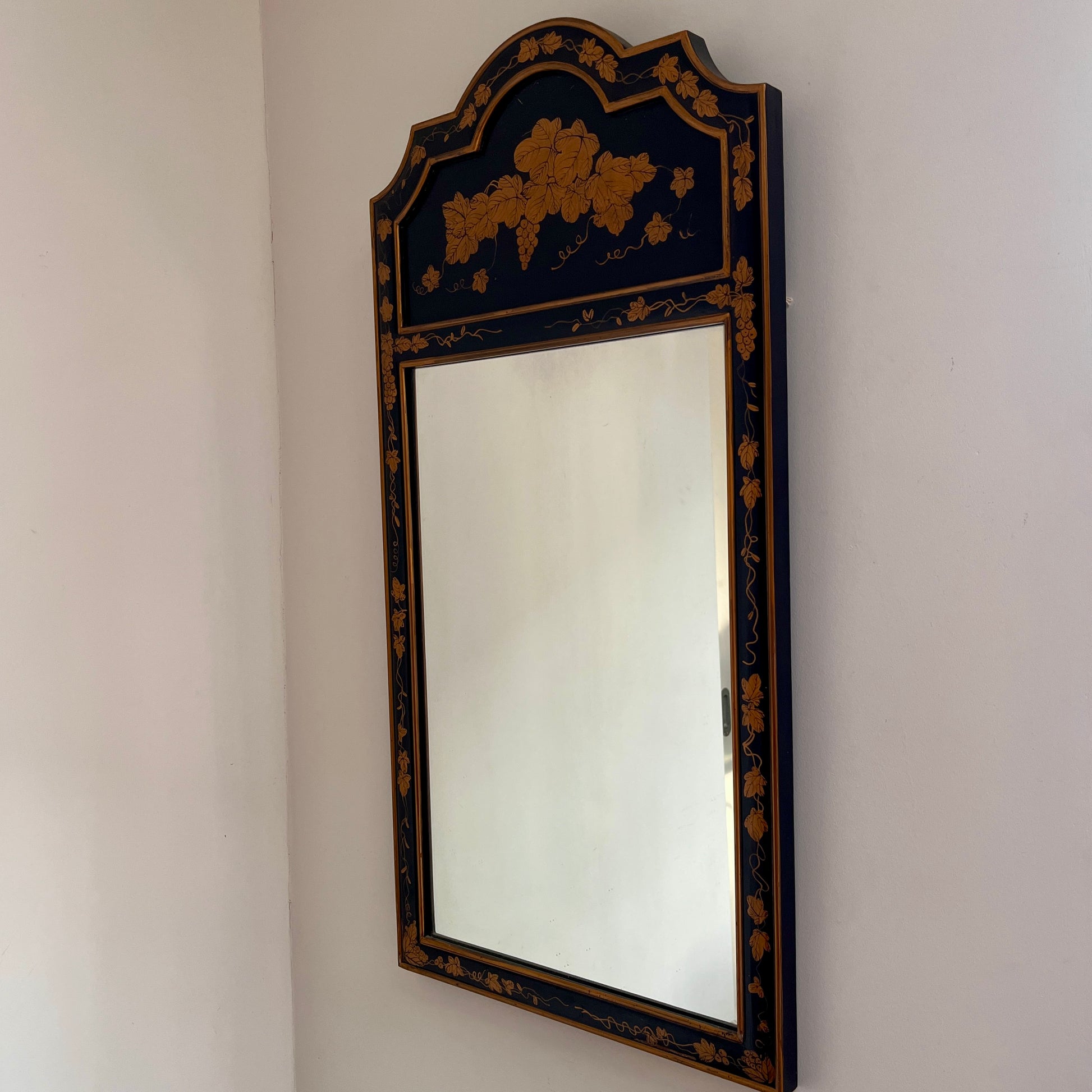 Chinoiserie Lacquered Wall Mirror on a neutral wall
