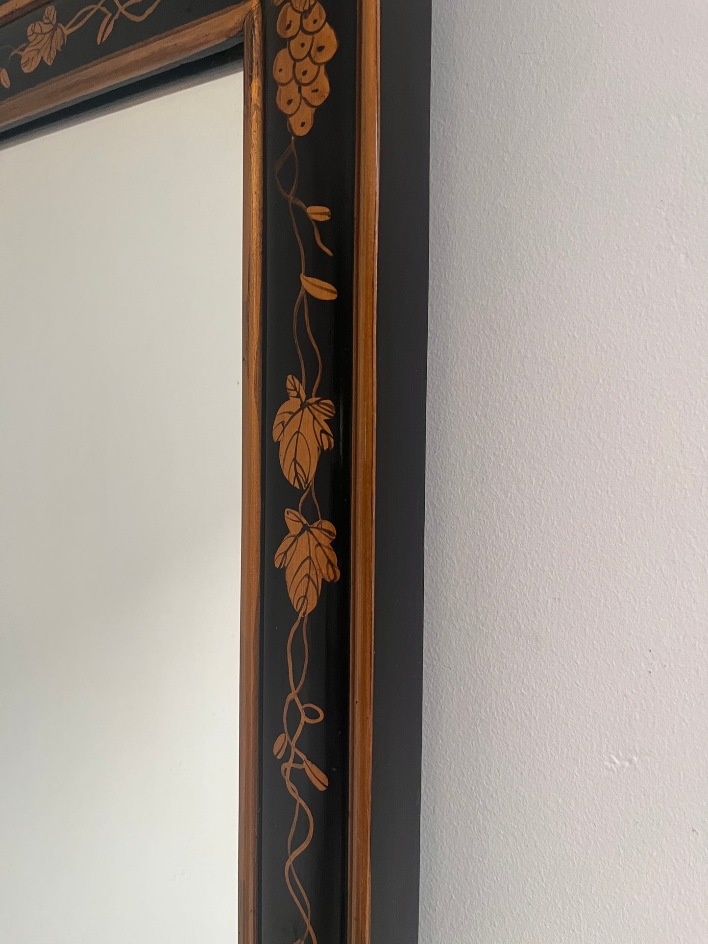 Chinoiserie Lacquered Wall Mirror on a neutral wall