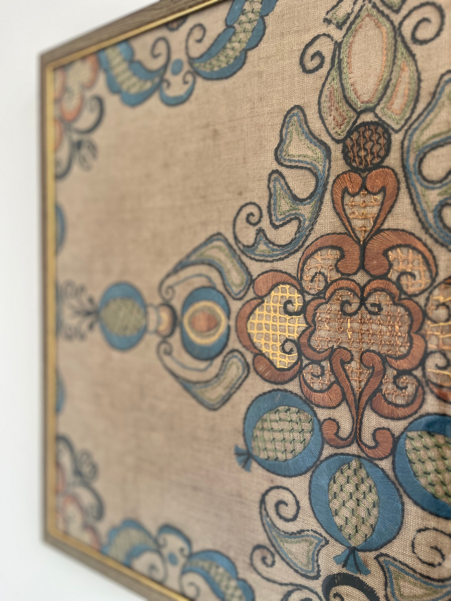 Framed 18th Century Swedish Embroidery