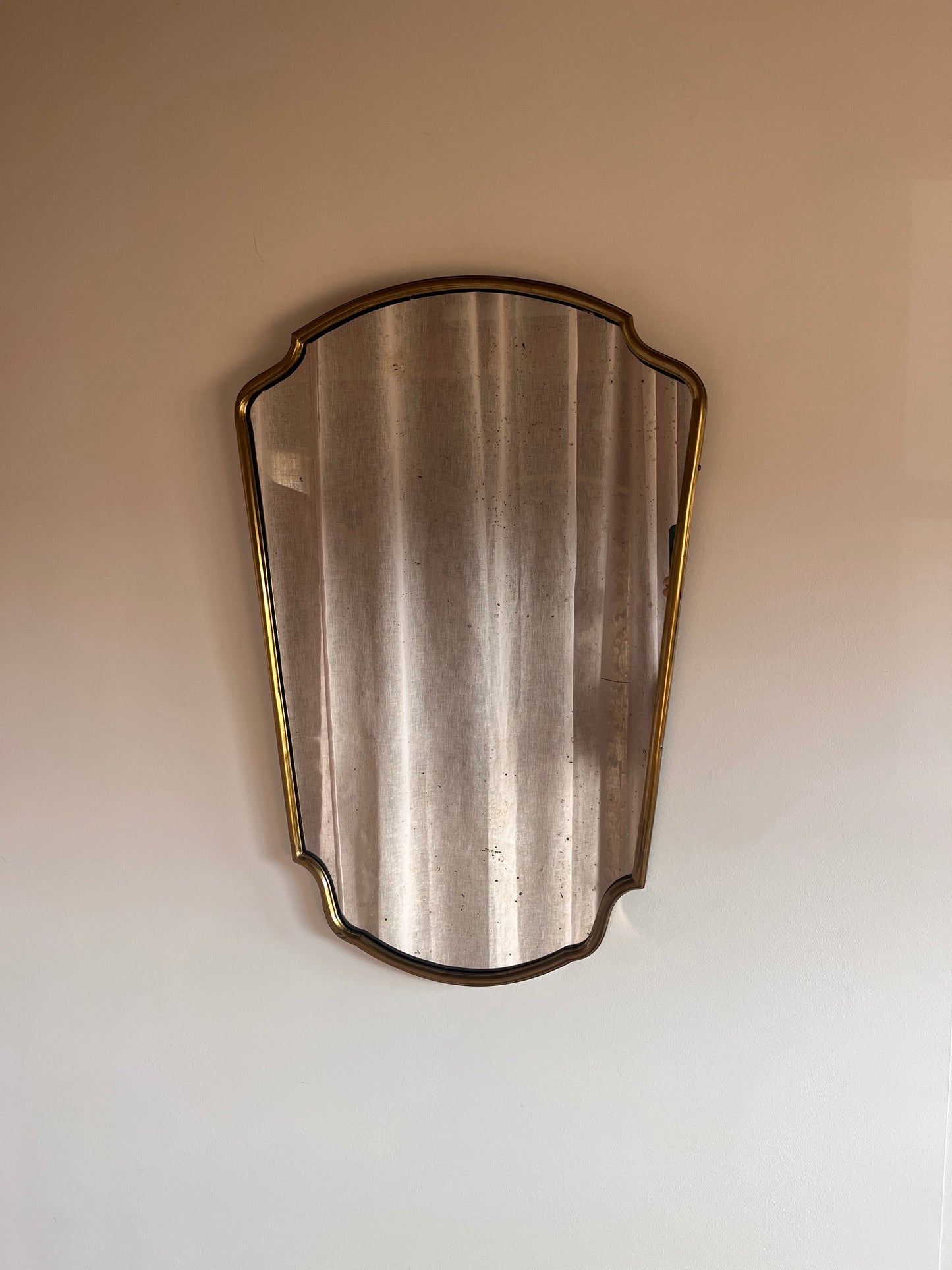 Mid-century Belgian Brass Mirror