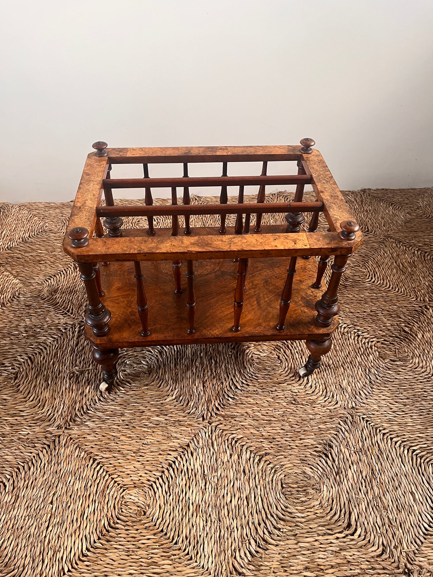 English Burr Walnut Canterbury C.1860