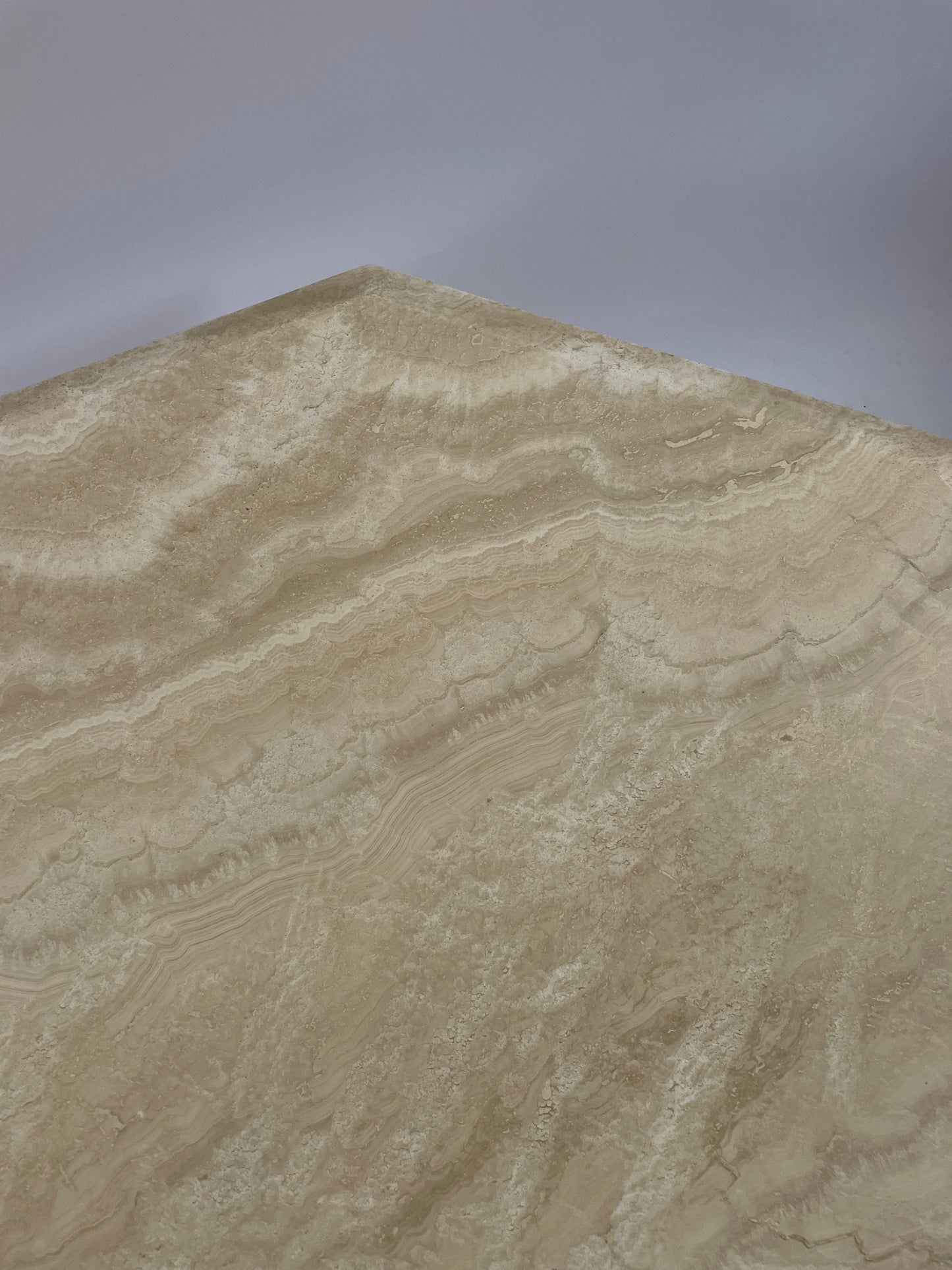 French Hexagonal Travertine Coffee table.