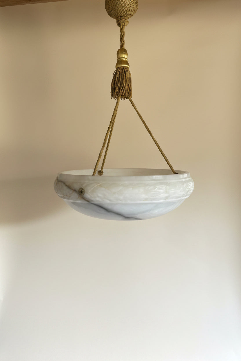 Large Swedish Alabaster Plafonnier, c.1950 — SOLD