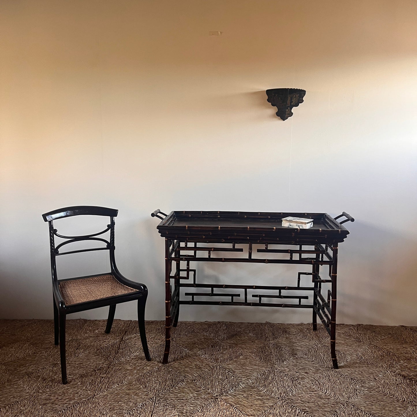 Hand Painted Chinoiserie Shelf C.1900