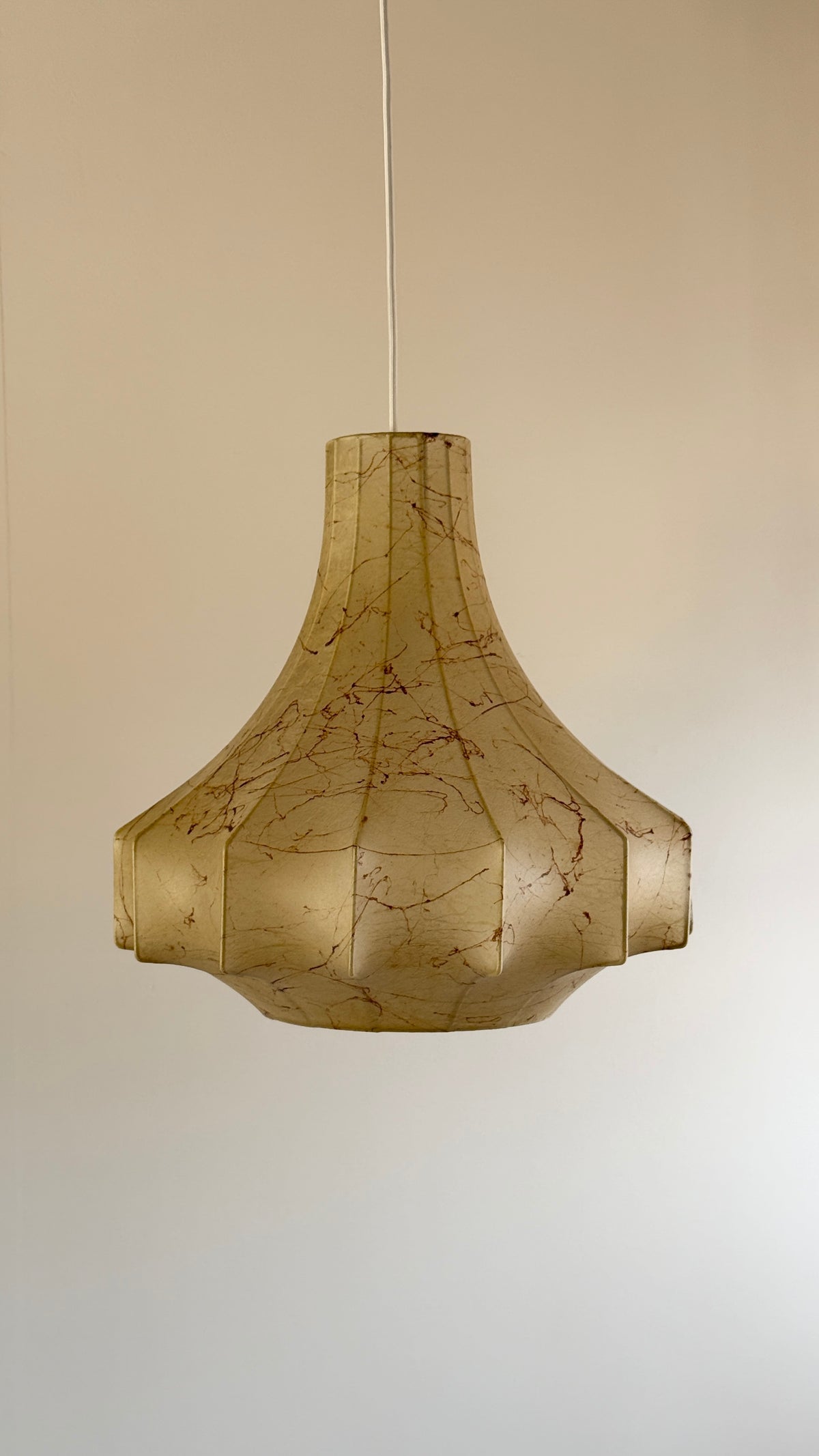 Italian Mid-Century Marbled Cocoon Pendant Lamp, Castiglioni, c.1960s