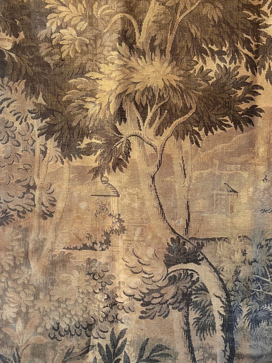 19th Century French Tapestry Panel, Pastoral Woodland Scene
