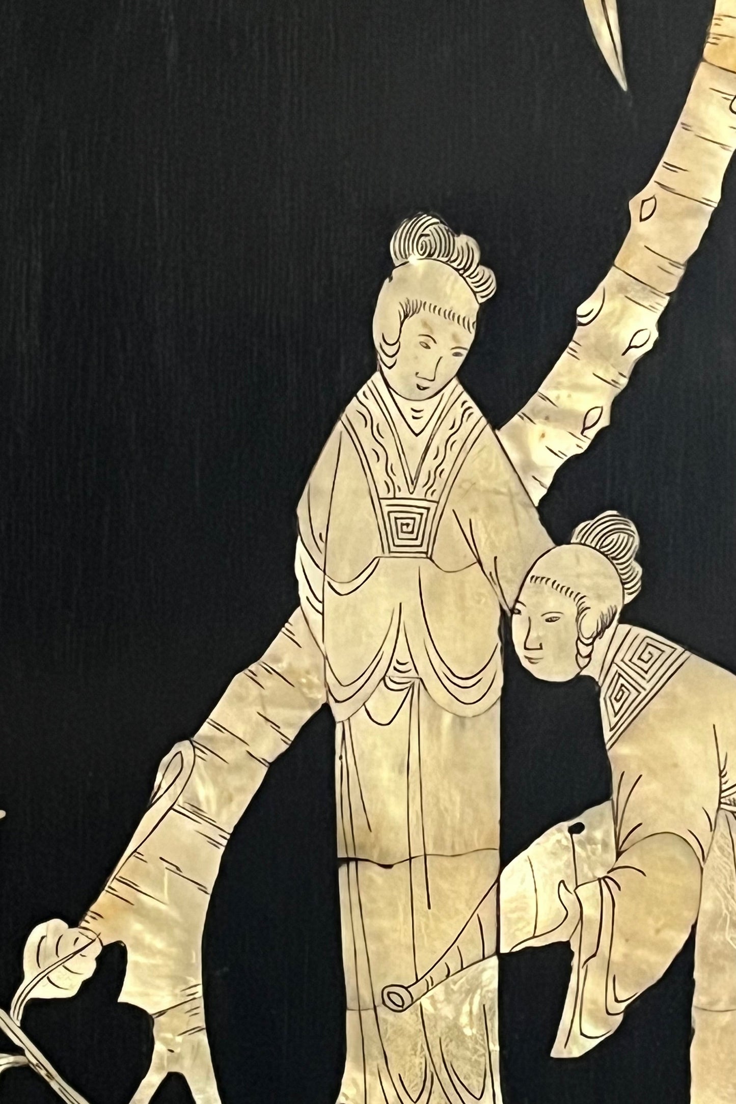 Mid-century Chinoiserie Lacquered Folding Screen