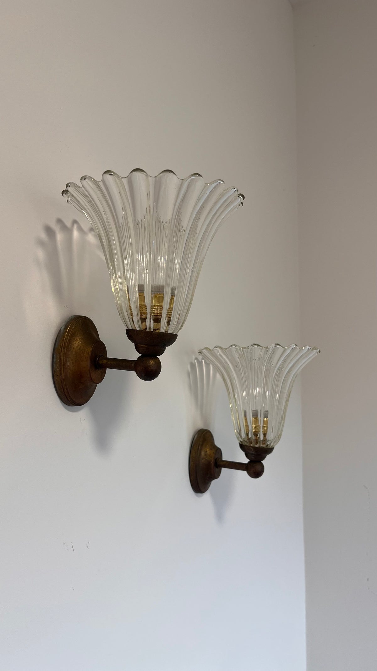 Pair of Mid-Century Italian Murano Wall Lights