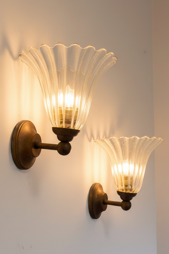 Pair of Mid-Century Italian Murano Wall Lights