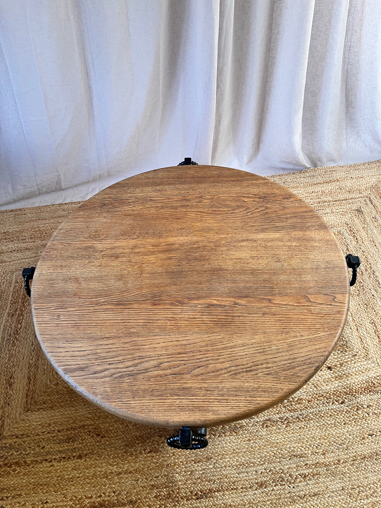 French Oak and Iron Coffee Table, c.1940